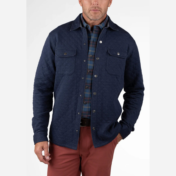 TAILOR VINTAGE PURETEC COOL QUILTED BUTTON FRONT SHIRT NWOT MEN'S SIZE MEDIUM - Picture 1 of 13